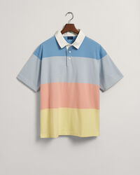 Polo Rugger r&eacute;tro &agrave; manches courtes avec rayures en colour-block