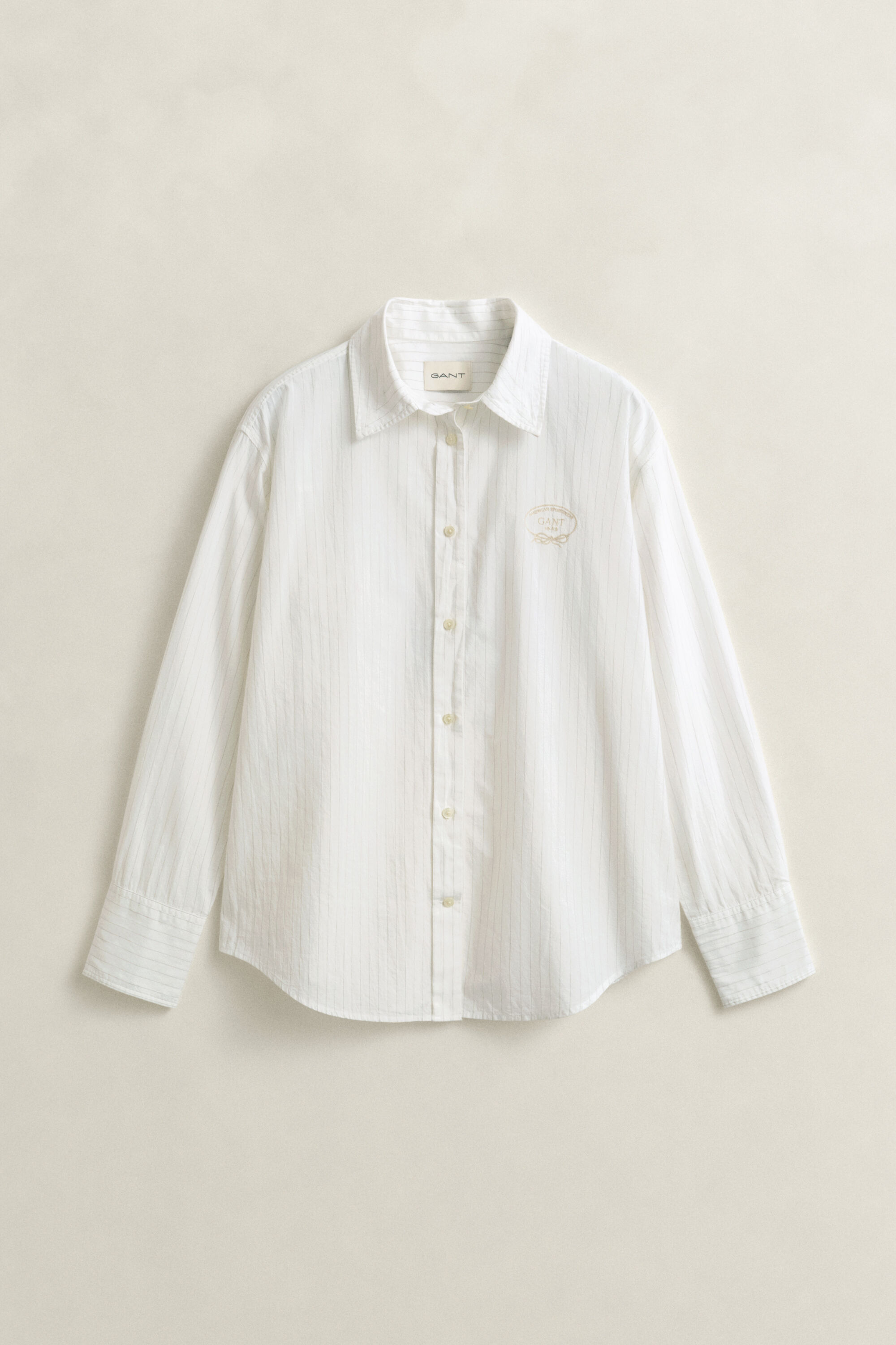 Chemise brodée à rayures