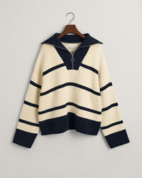 Pull &agrave; demi-zip &agrave; rayures marini&egrave;res