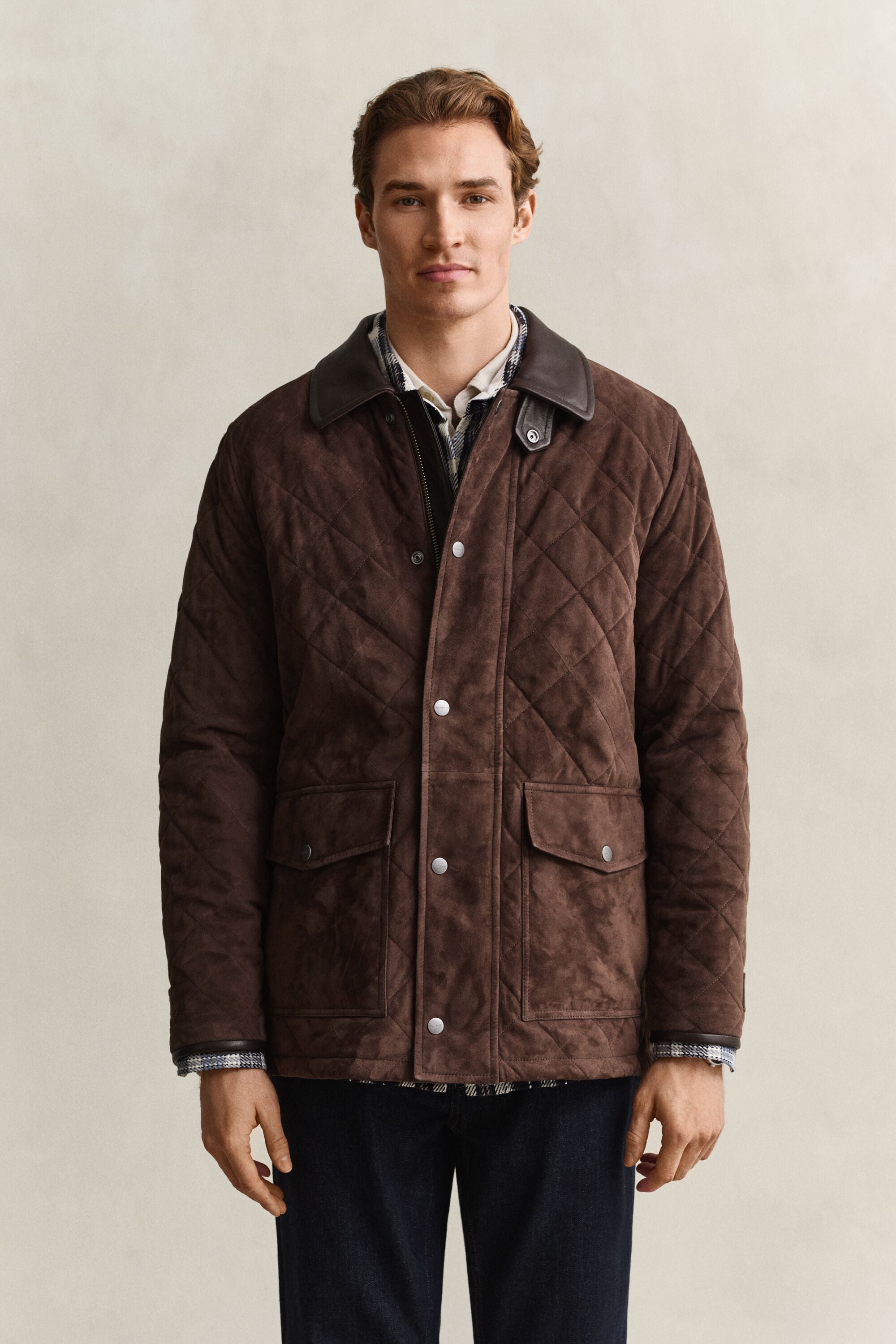 Veste en daim matelassée