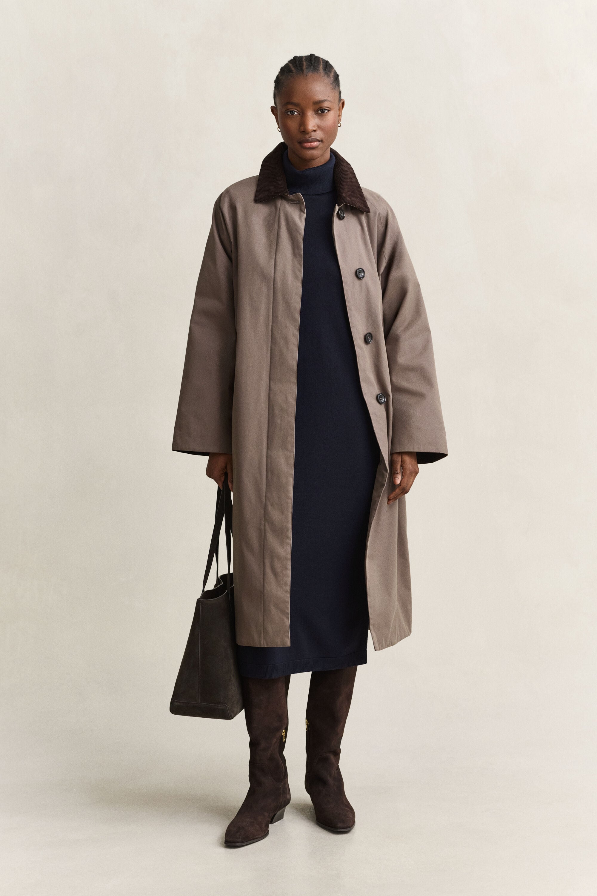 Robe en laine mérinos à col roulé