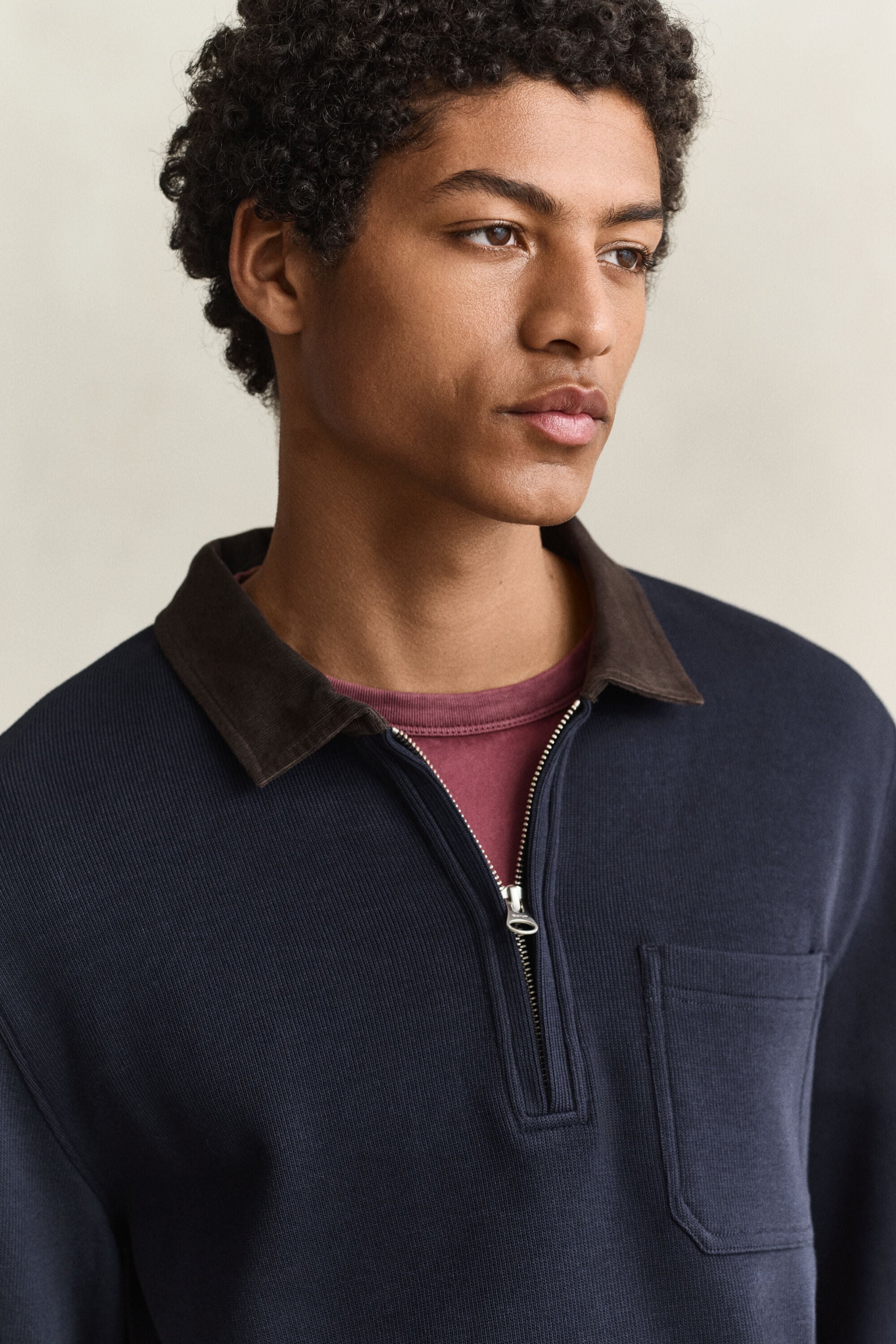 Polo Rugger à demi-zip