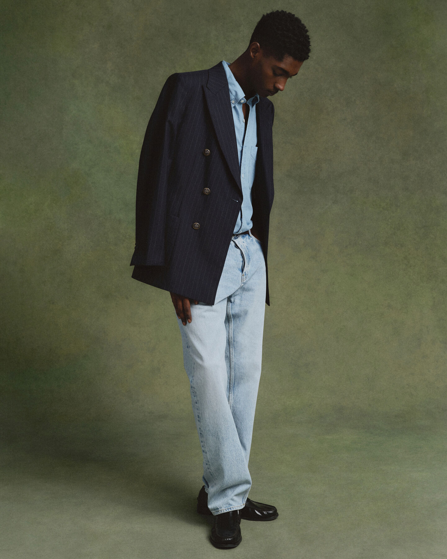 Chemise coupe ultra-ample indigo Luxury