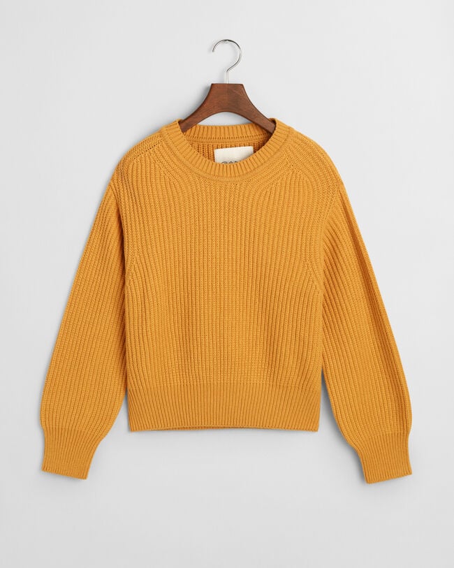 Pull ras du cou en maille côtelée