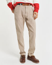 Pantalon chino coupe slim en coton et lin