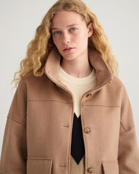 Veste courte en laine m&eacute;lang&eacute;e