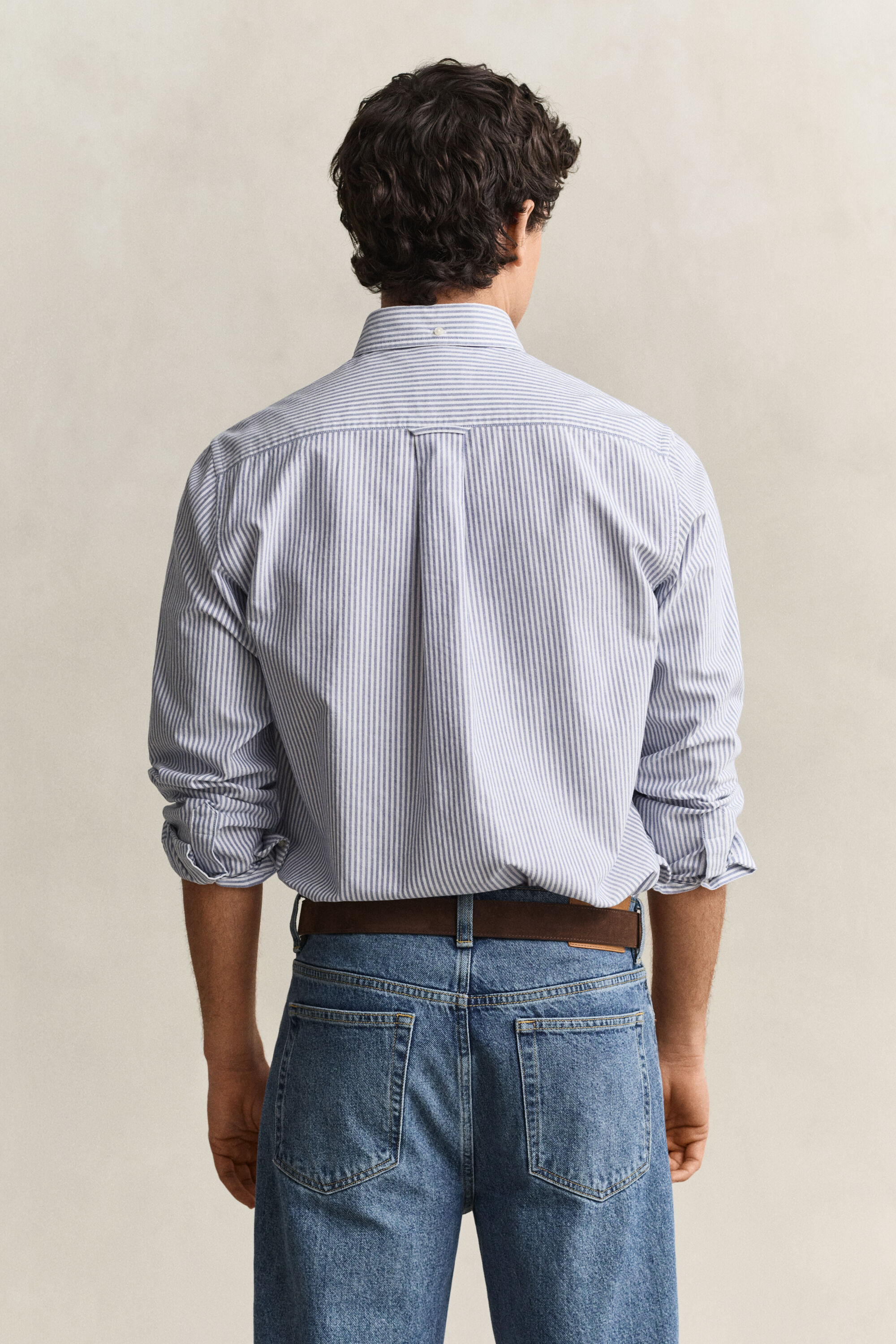 Chemise en coton Oxford classique à rayures Banker