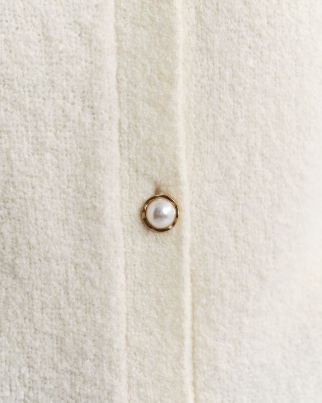 Cardigan col rond en tissu bouclé