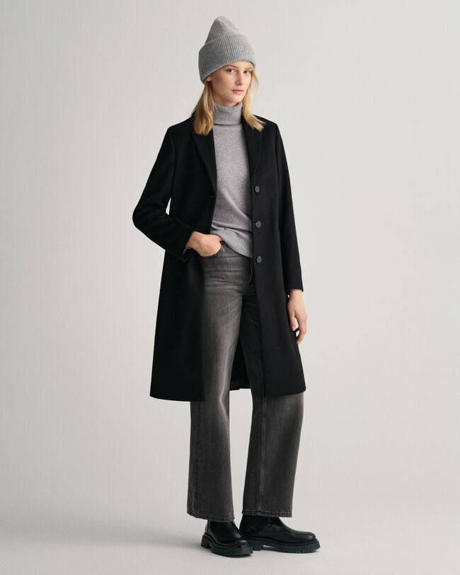 Manteau ajusté en laine mélangée