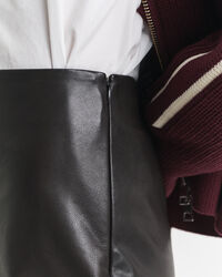Jupe crayon midi en cuir