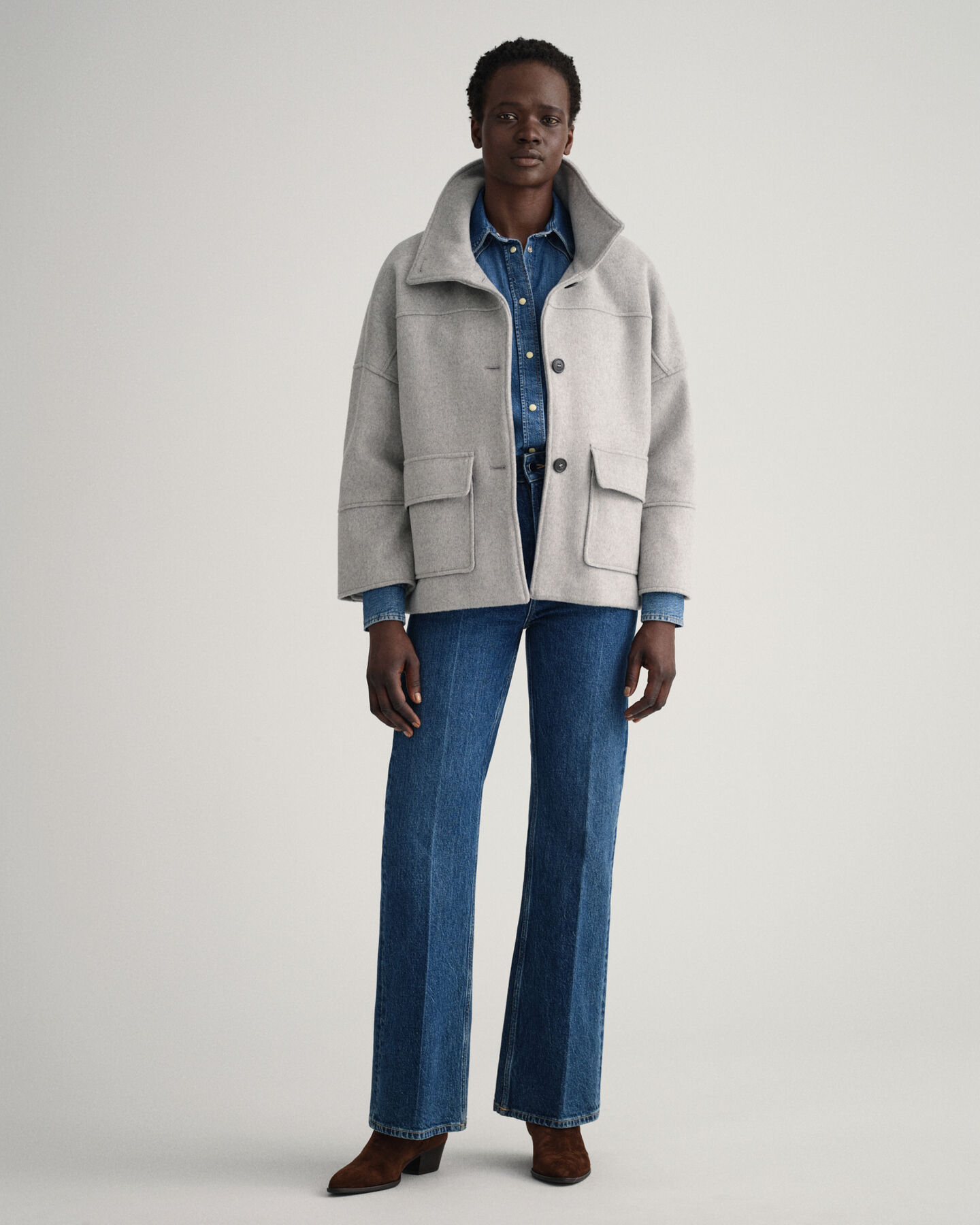 Veste courte en laine mélangée