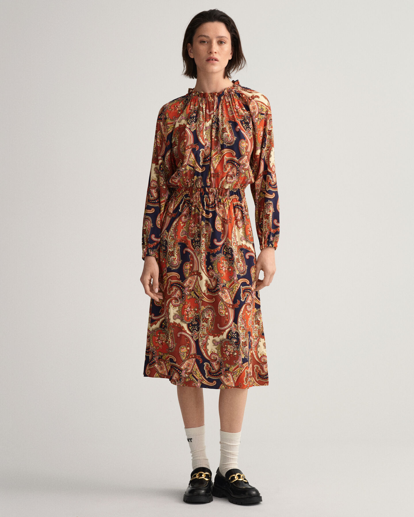 Robe à col bateau Paisley