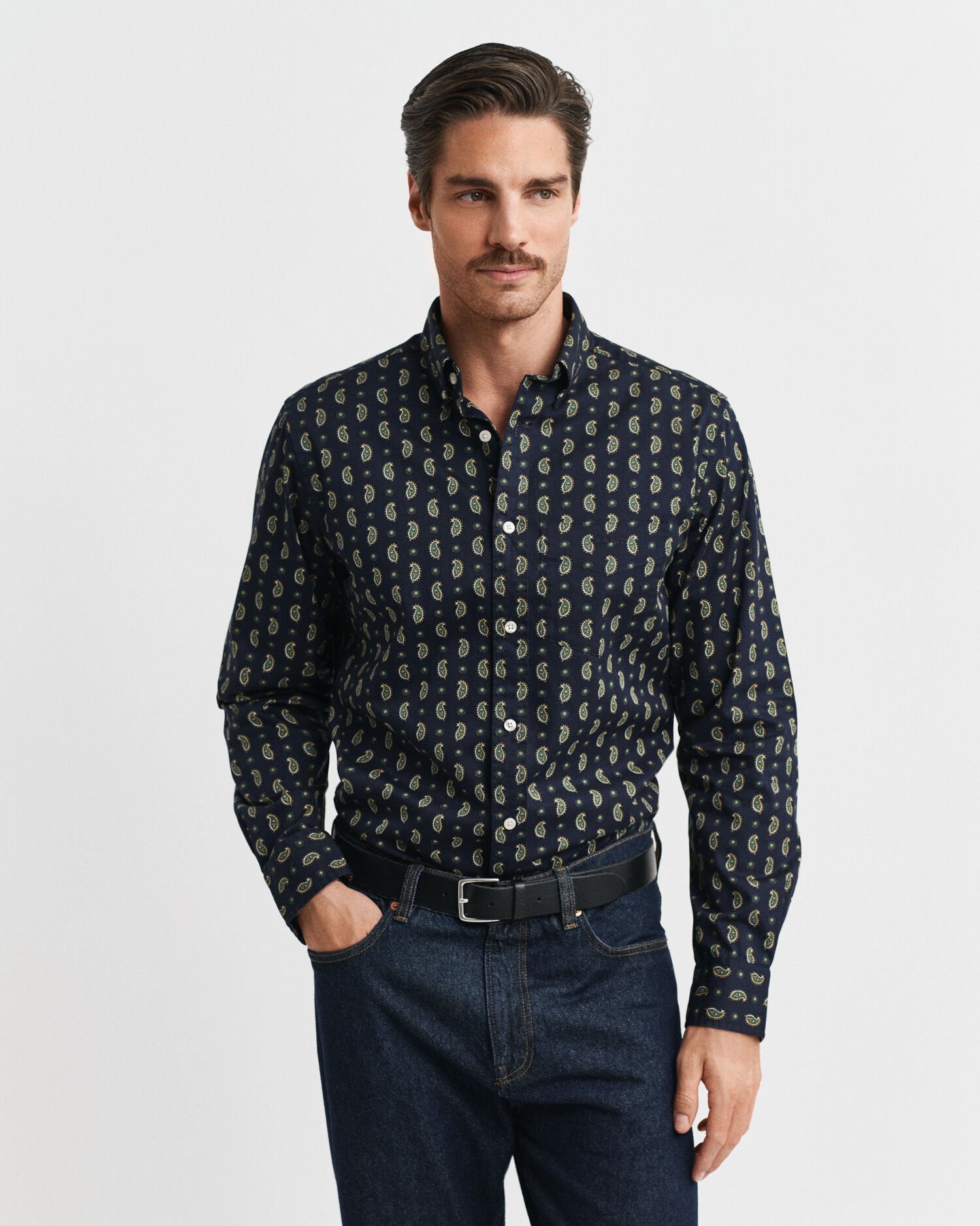 Chemise coupe regular en sergé imprimé cachemire