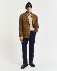 Veste blazer coupe décontractée en tweed à carreaux