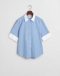 Chemise coupe regular à rayures contrastées