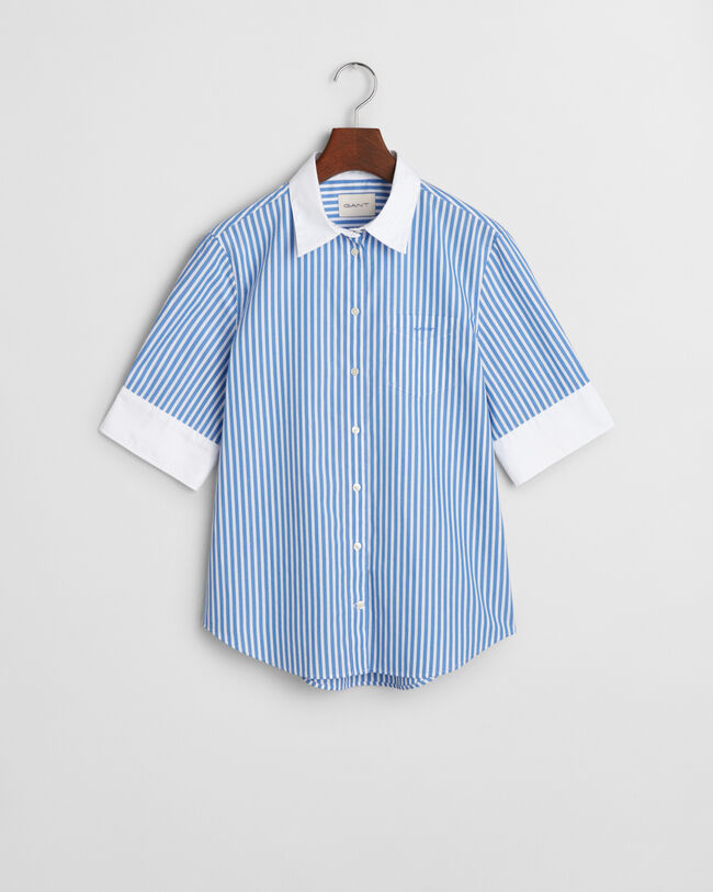 Chemise coupe regular à rayures contrastées