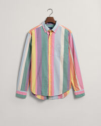 Chemise regular fit en coton Oxford &agrave; rayures multicolores