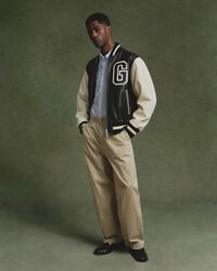 Chemise coupe décontractée US en coton Oxford à rayures Banker