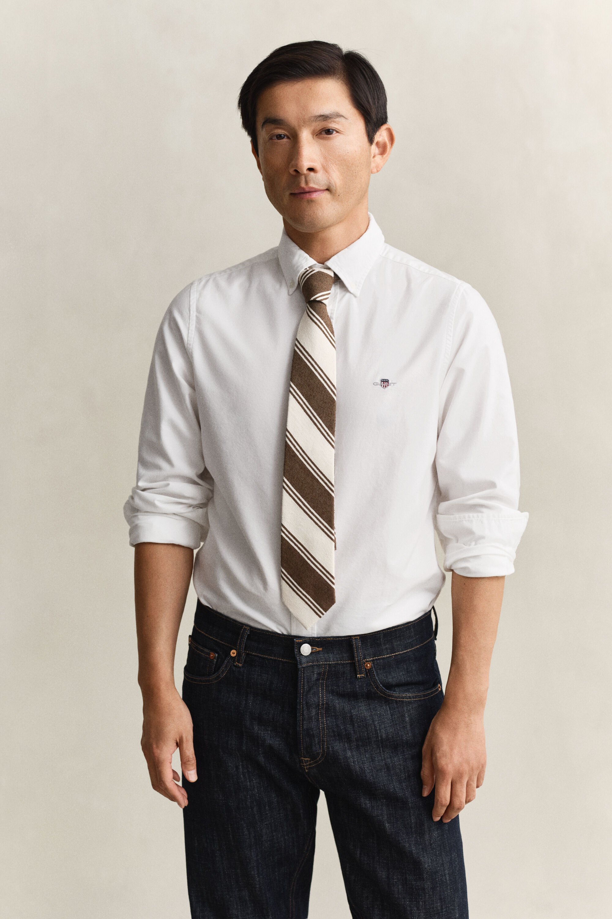 Chemise coupe slim en coton Oxford classique