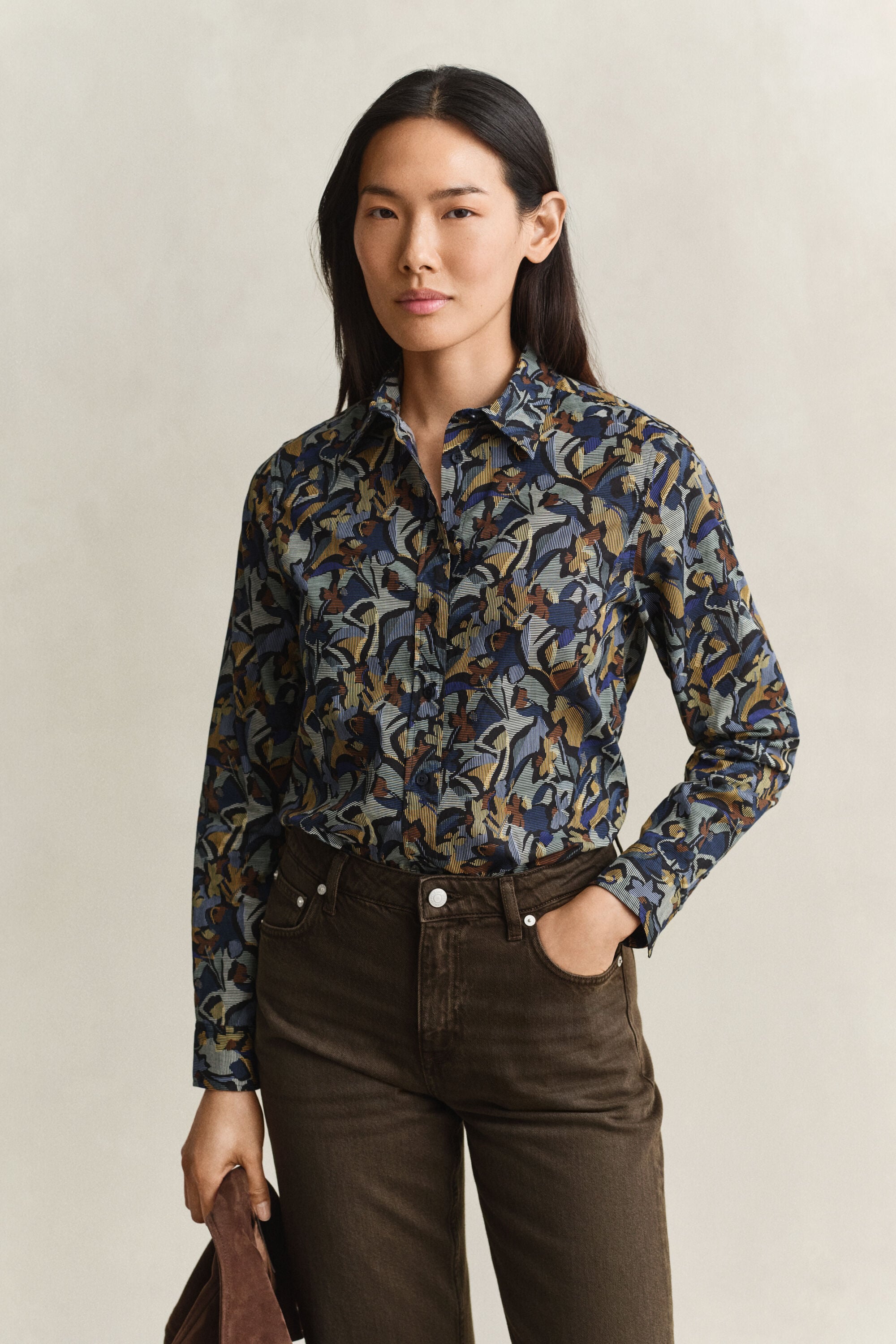 Chemise en voile de coton à motif imprimé