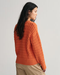 Pull col V en coton Textured