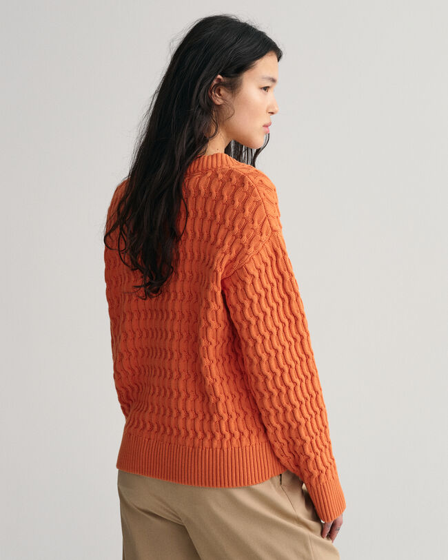 Pull col V en coton Textured