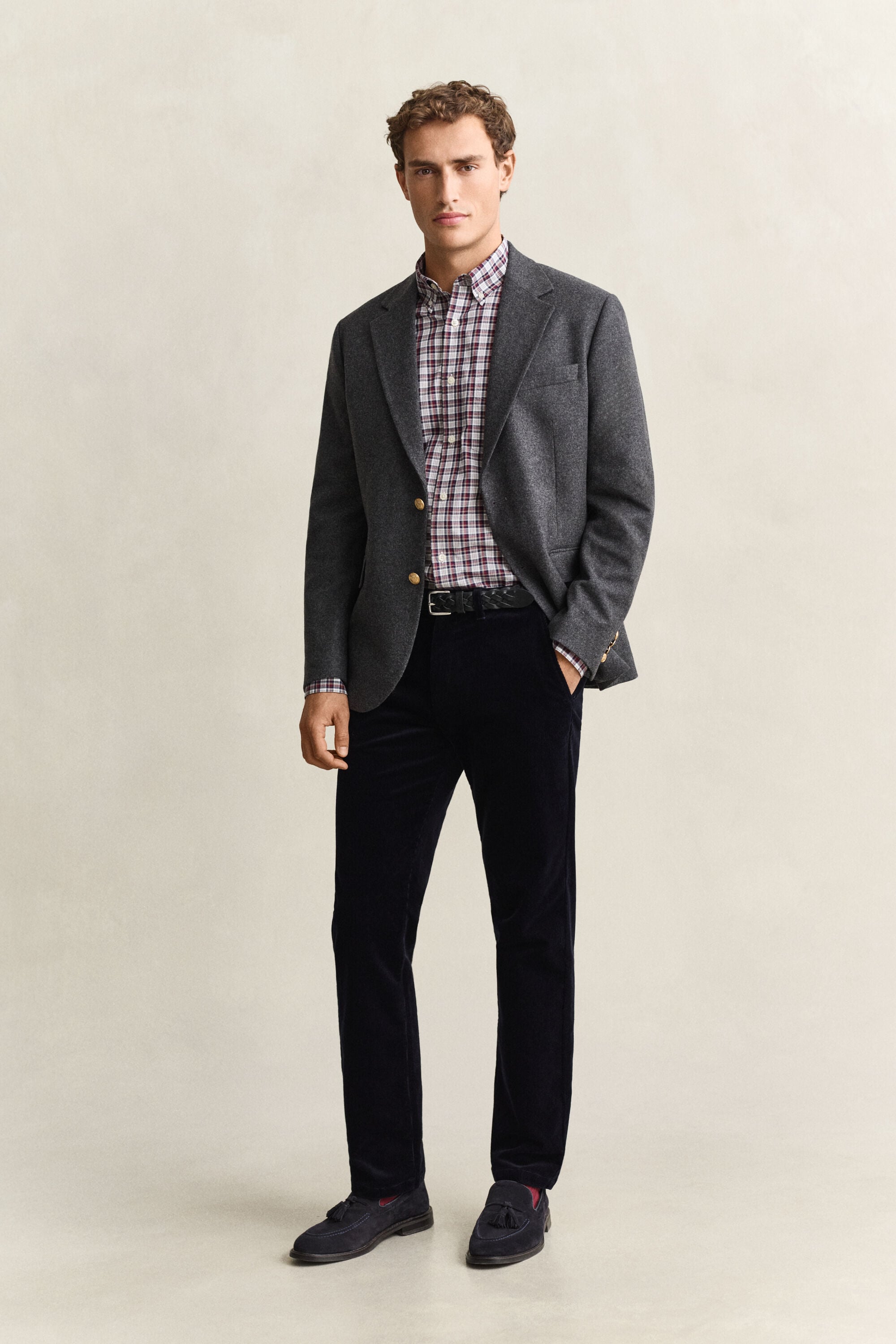 Chemise en popeline à carreaux