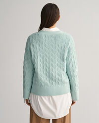 Cardigan col V &agrave; chevrons