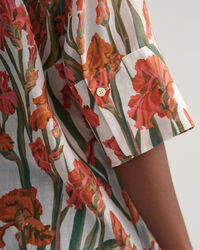 Chemise en coton et soie &agrave; manches courtes et imprim&eacute; Iris