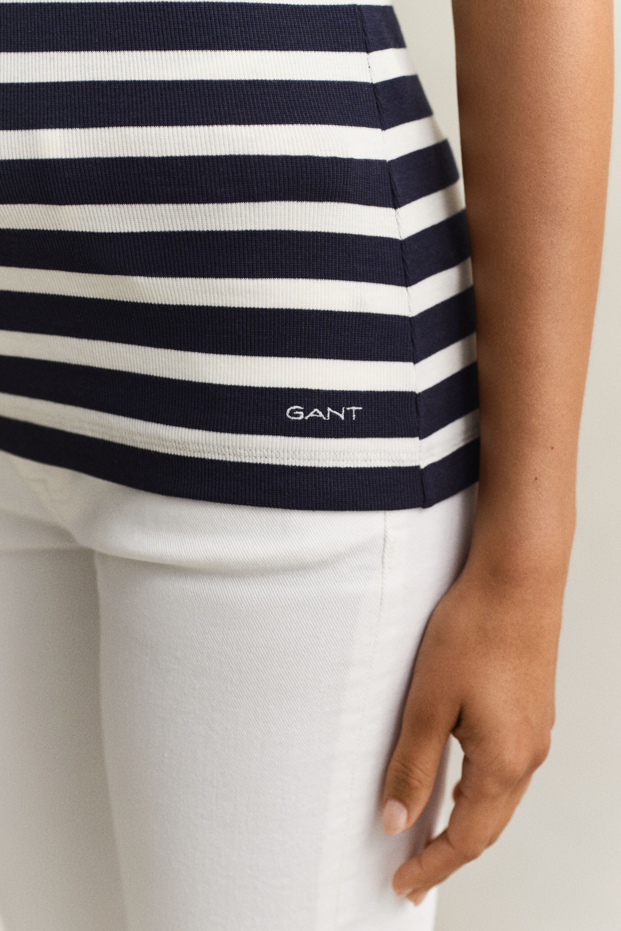 T-shirt à rayures côtelé