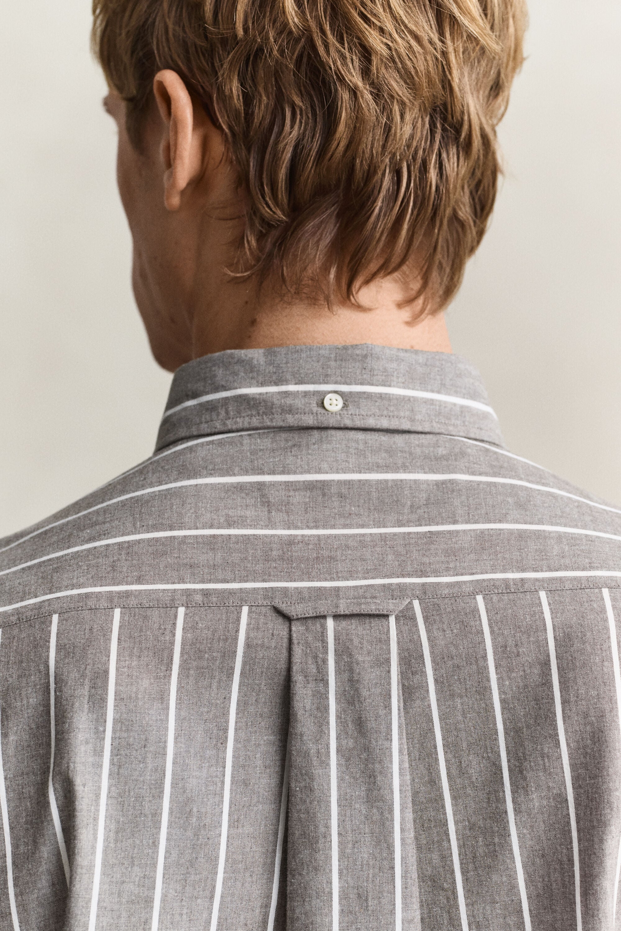 Chemise à rayures en popeline chinée