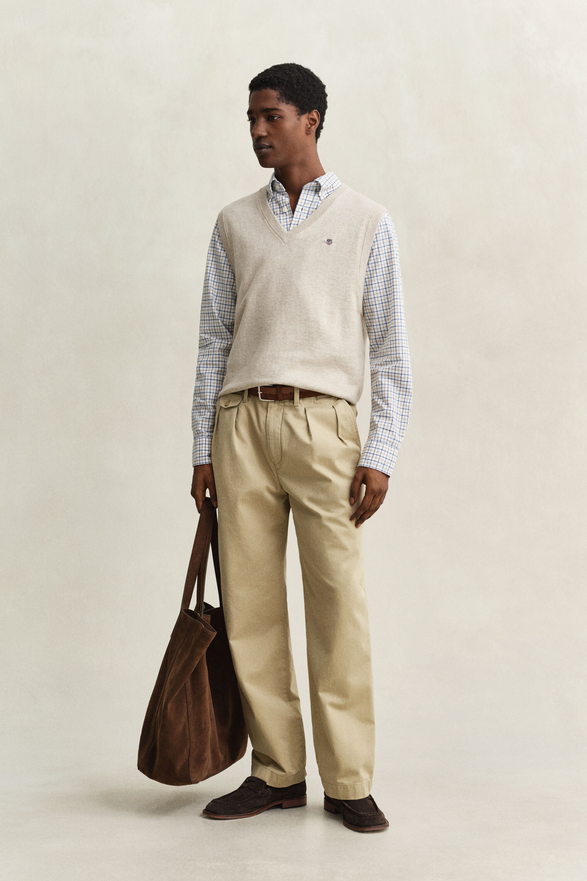 Pull sans manches en coton classique