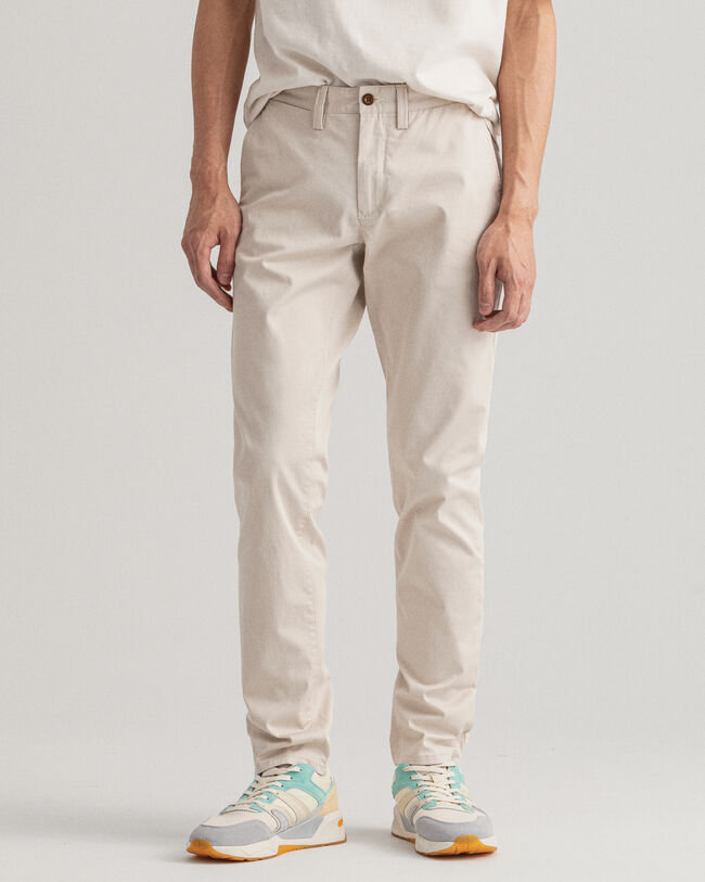 Pantalon chino slim fit en sergé Hallden