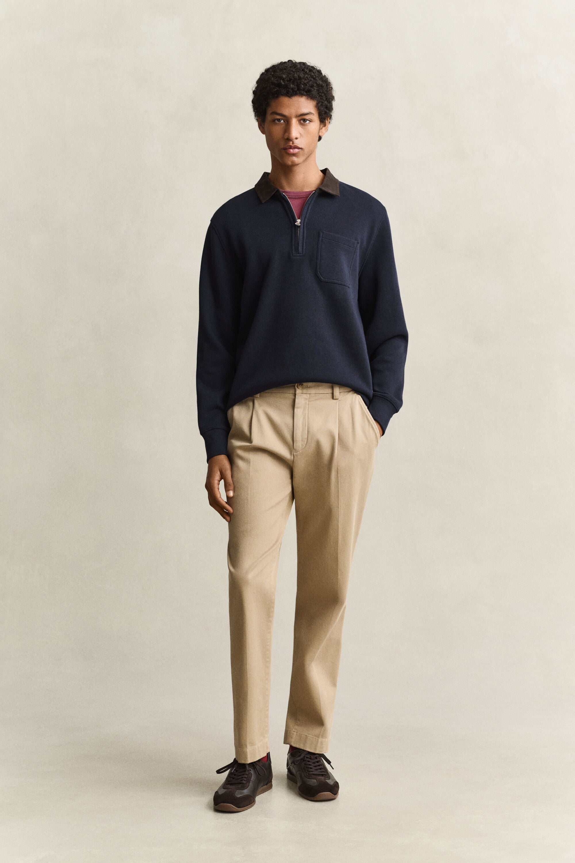 Polo Rugger à demi-zip