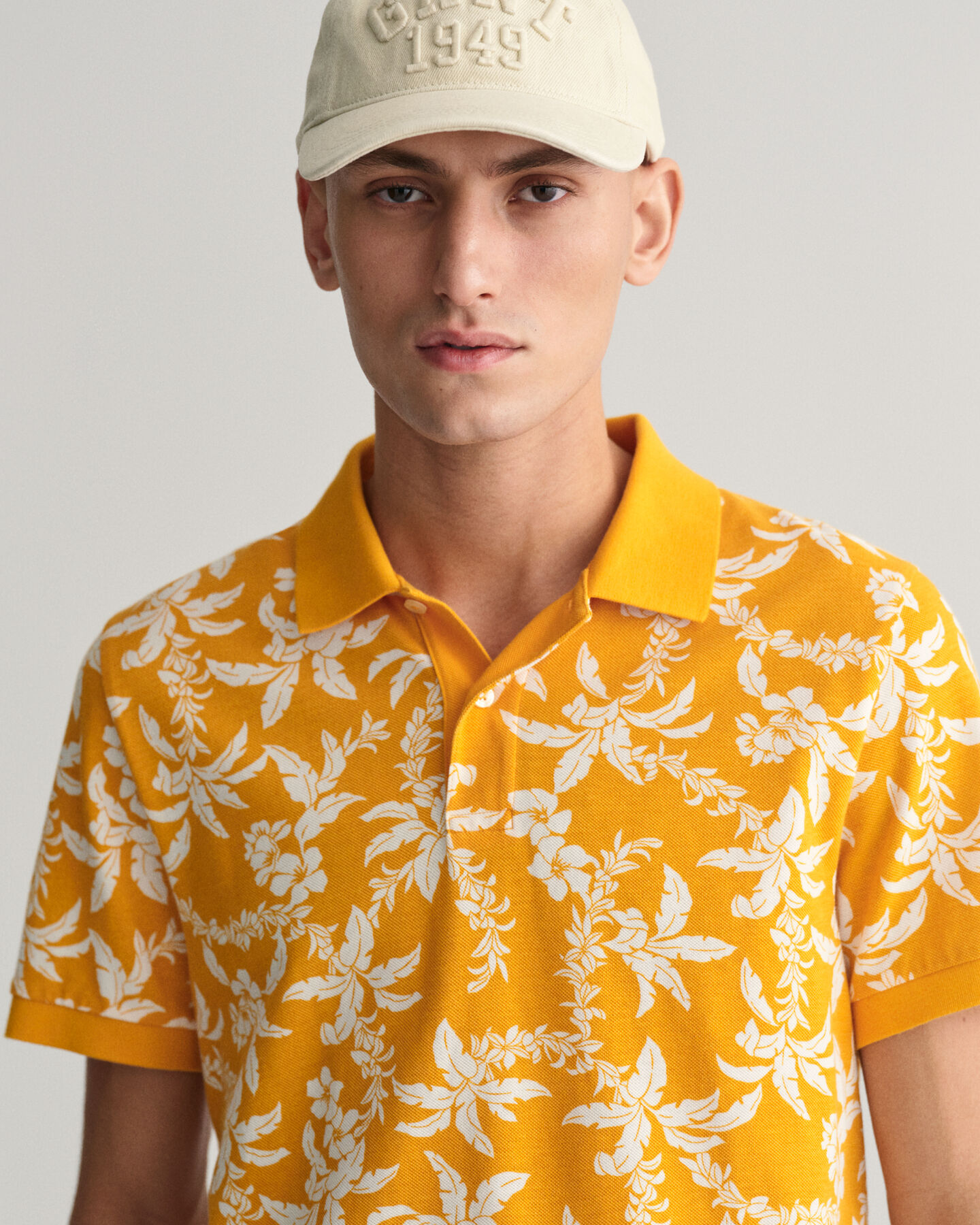 Polo en coton piqu&eacute; Palm Lei Print