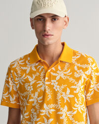 Polo en coton piqu&eacute; Palm Lei Print