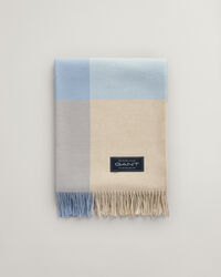 Jeté de lit en laine mérinos extra-fine à carreaux