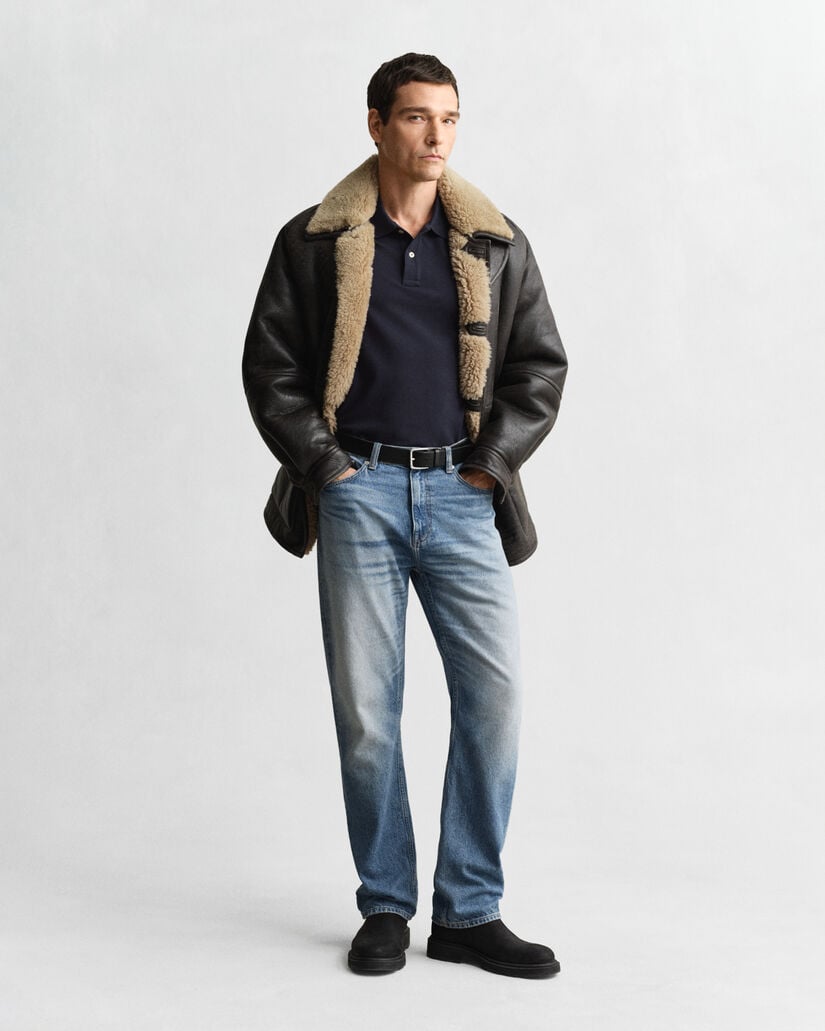 Polo coupe regular en coton piqué Shield