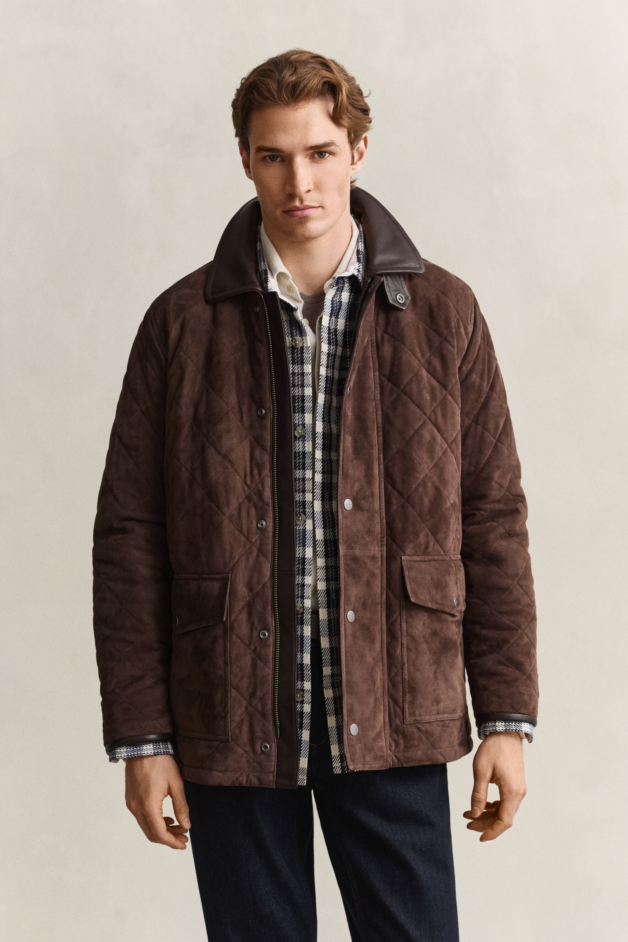 Veste en daim matelassée