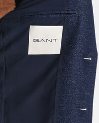 Veste blazer en jersey de laine et coton bicolore