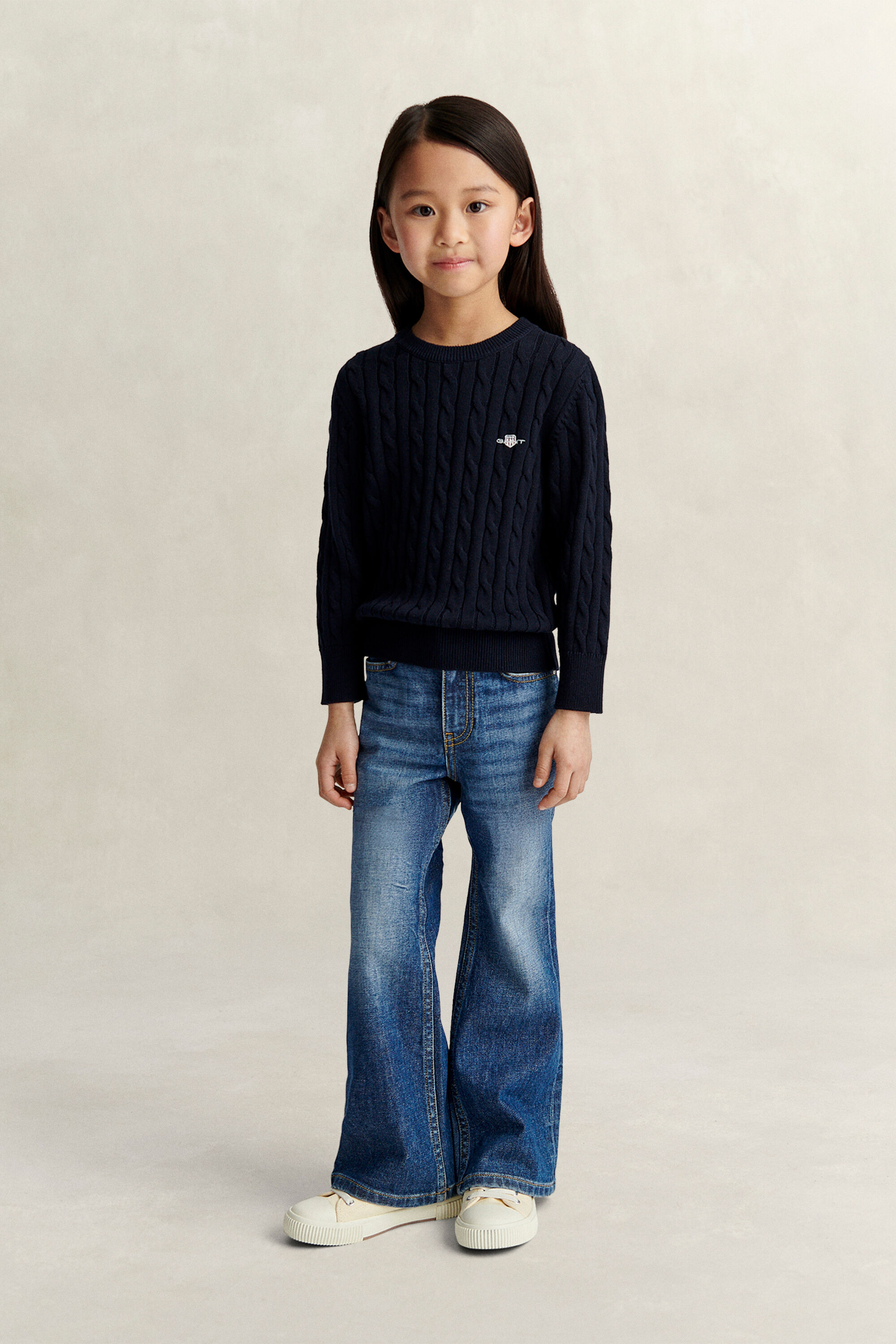 Pull en maille torsadée Shield Fille