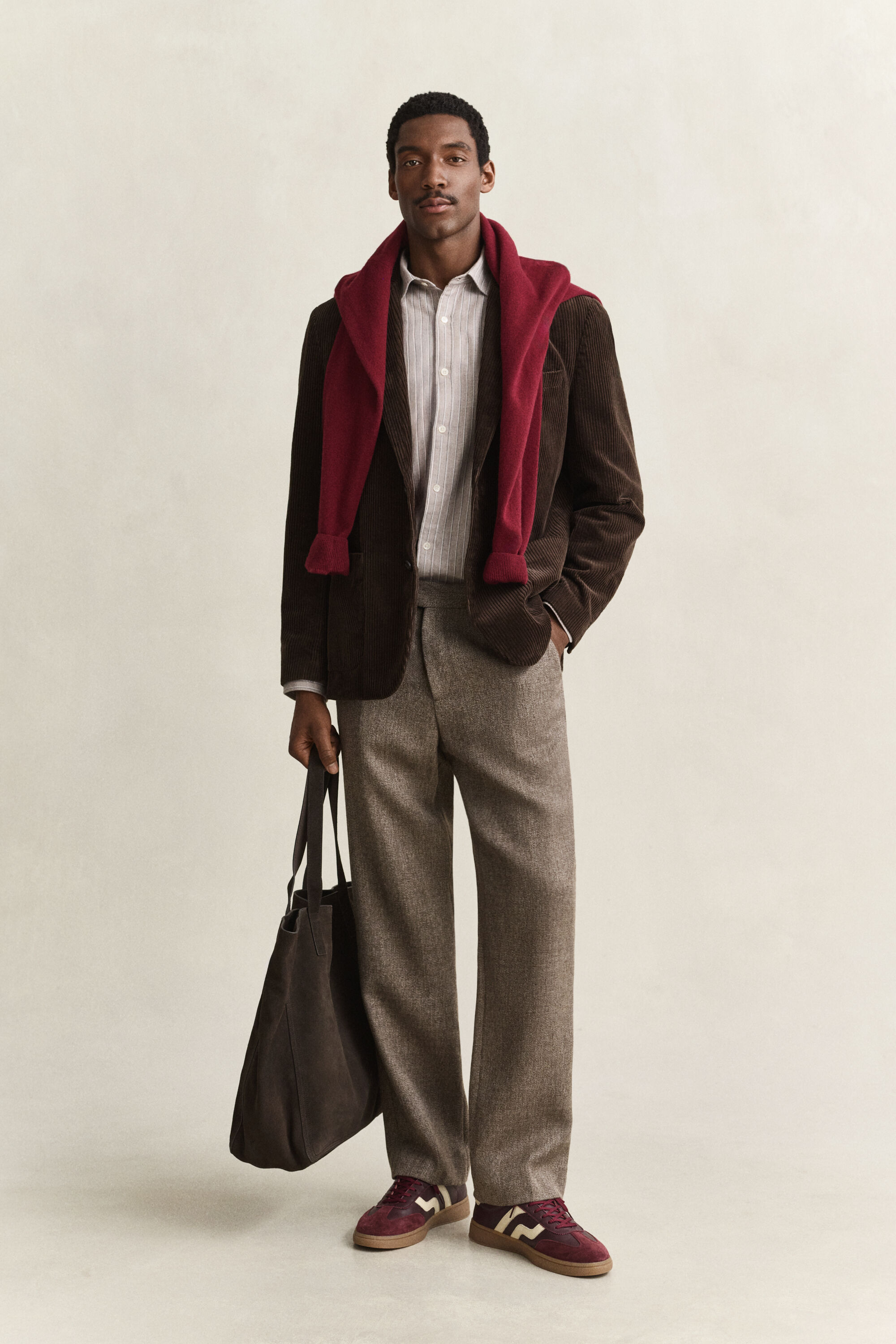 Pantalon en laine chinée