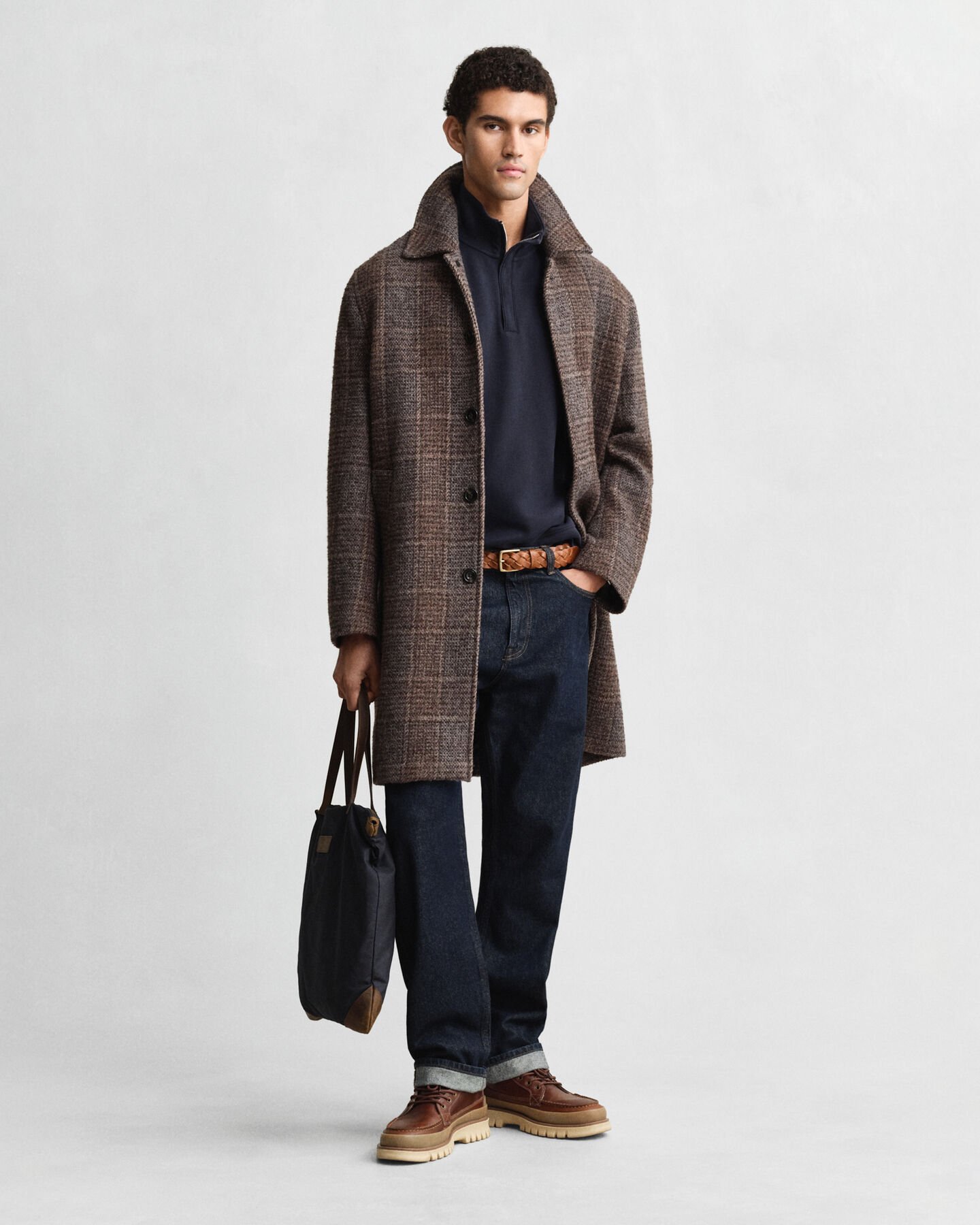 Sweat-shirt léger à demi-zip Sacker Rib