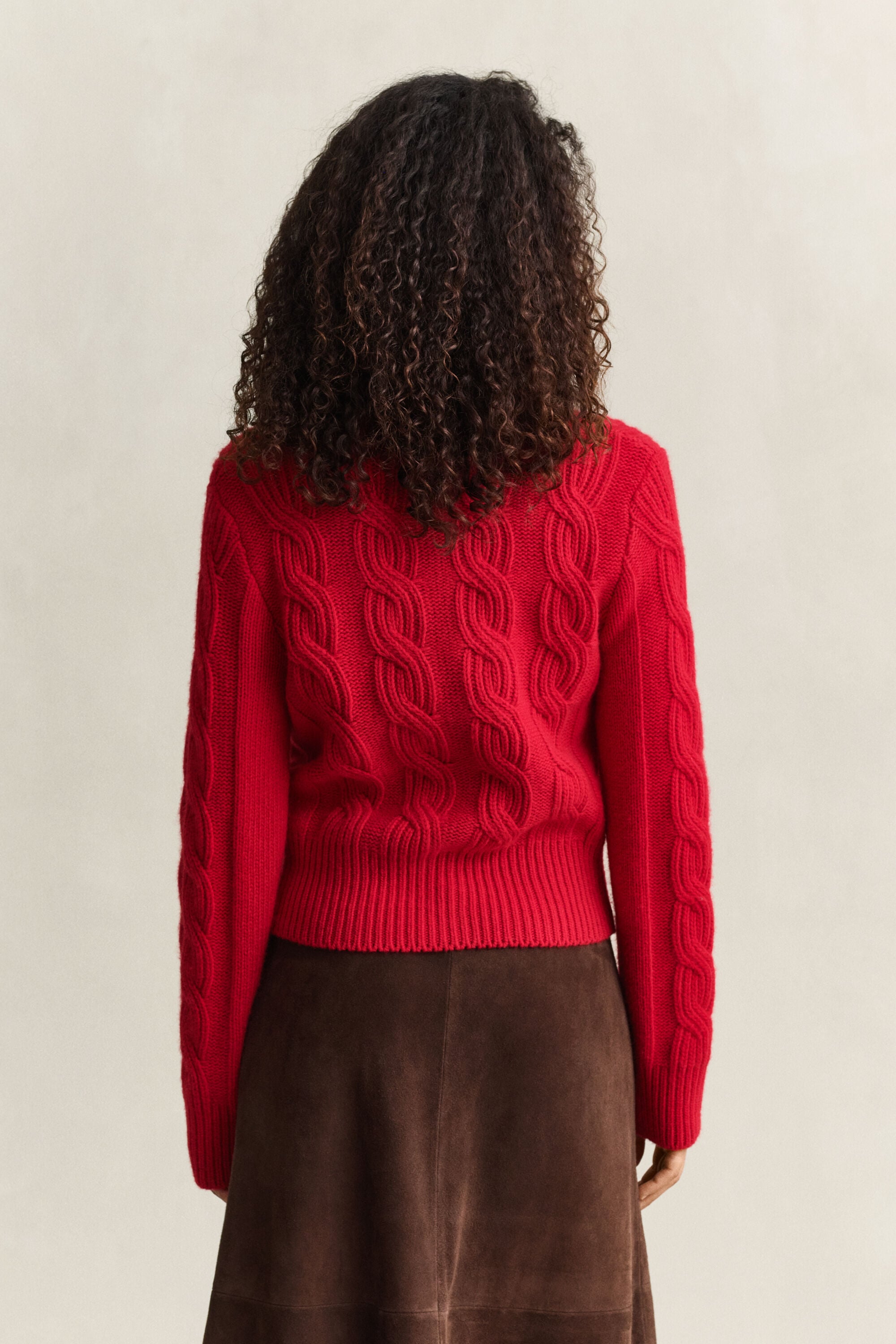 Cardigan en maille torsadée de laine mélangée