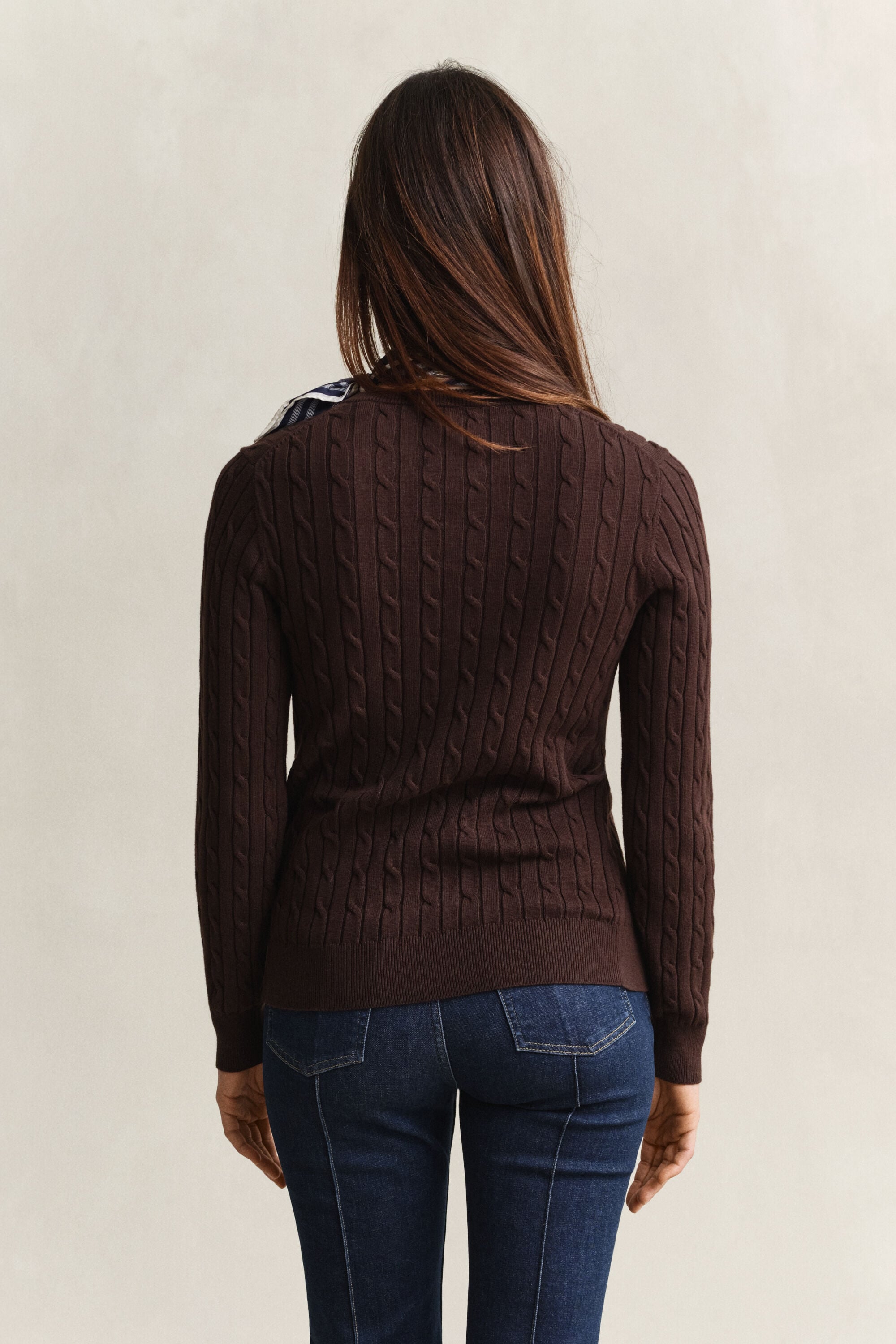 Cardigan en maille de coton stretch à torsades
