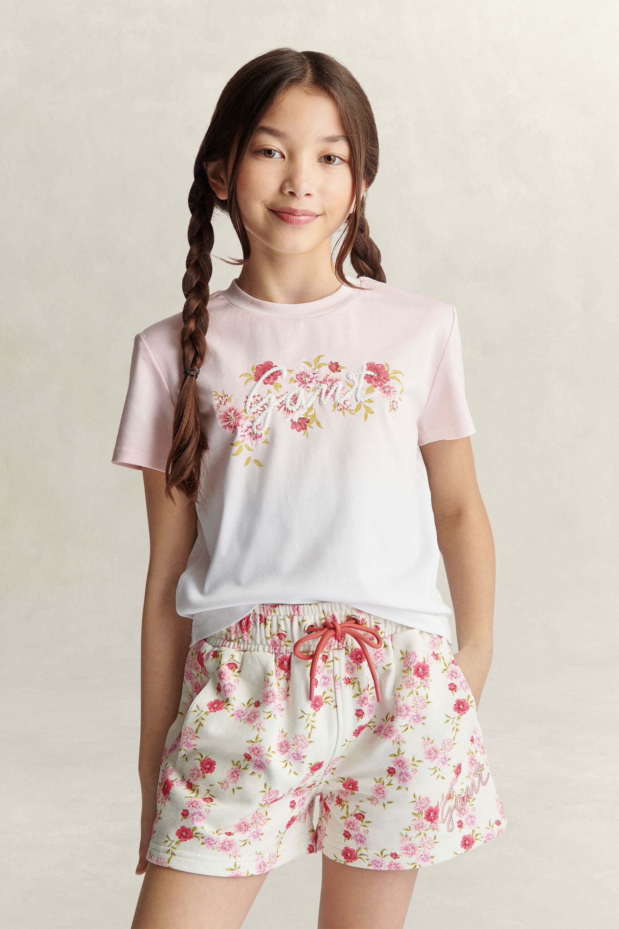 T-shirt avec logo floral Ado Fille