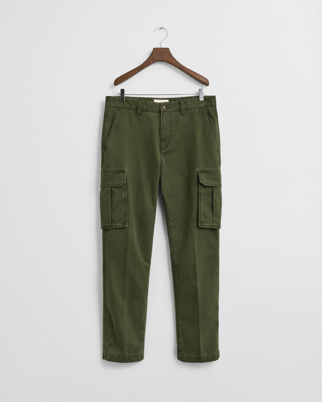 Pantalon cargo coupe regular en sergé de coton