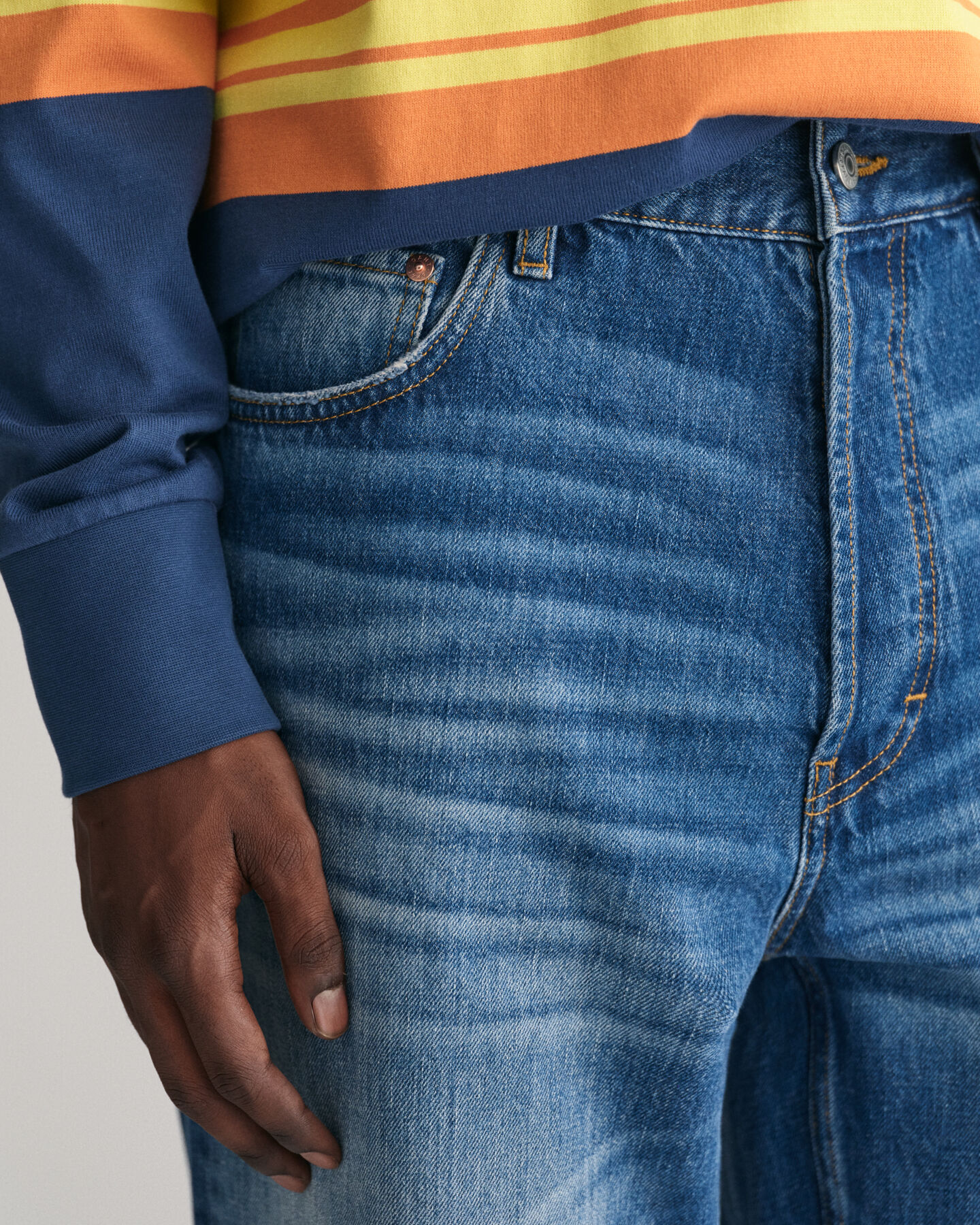 Jean coupe ample &agrave; d&eacute;lavage vintage