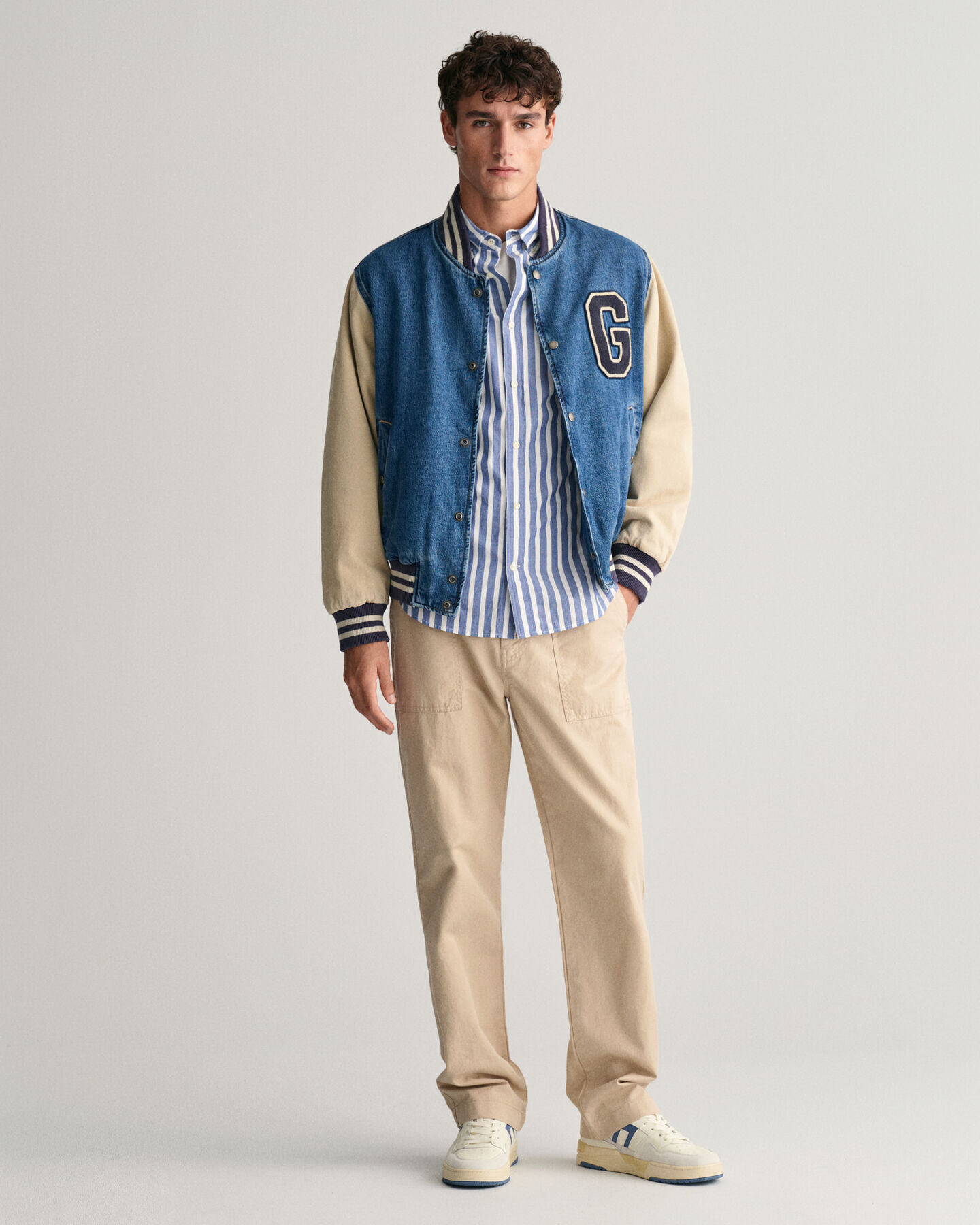 Chemise regular fit en popeline &agrave; larges rayures