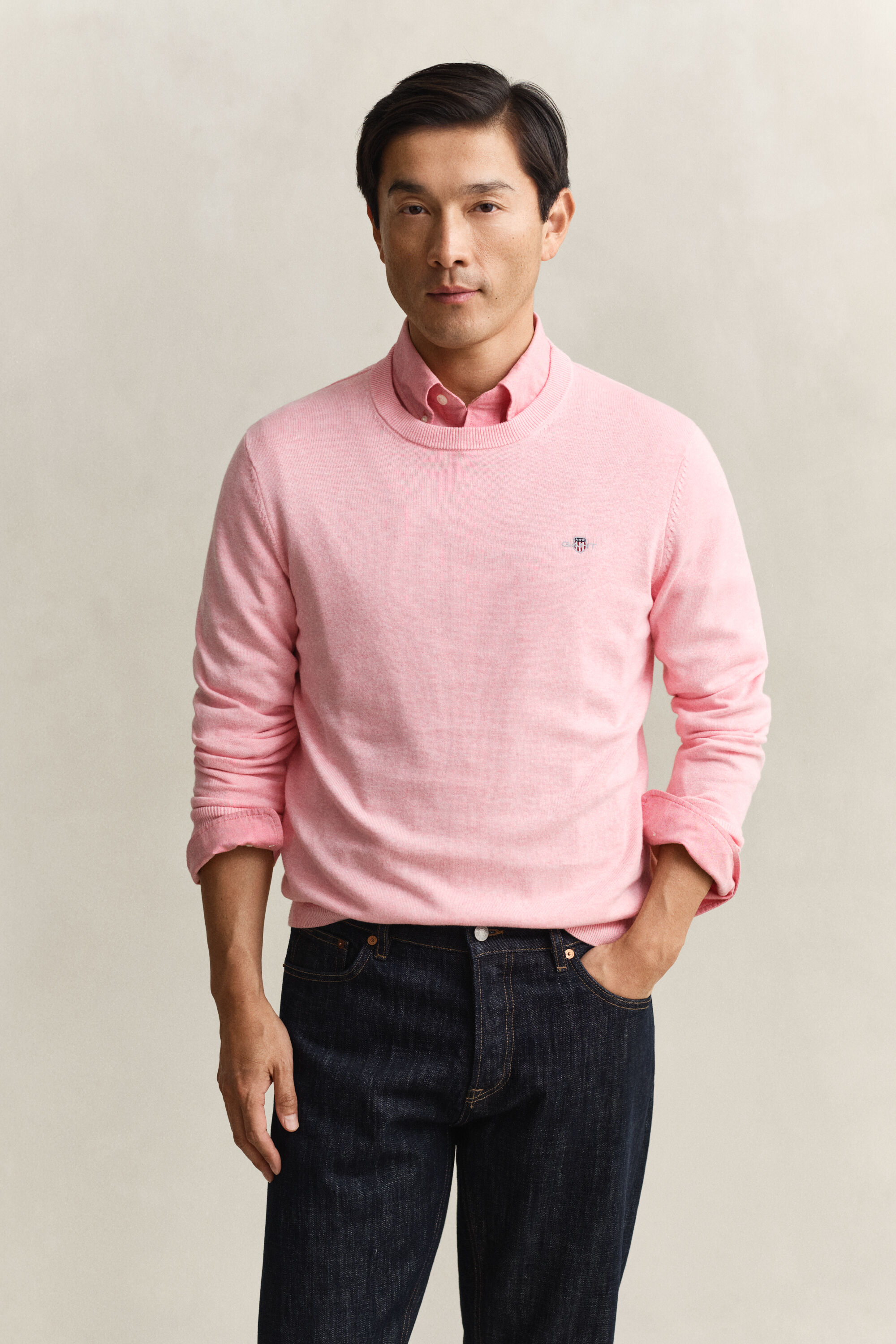 Pull col rond en coton